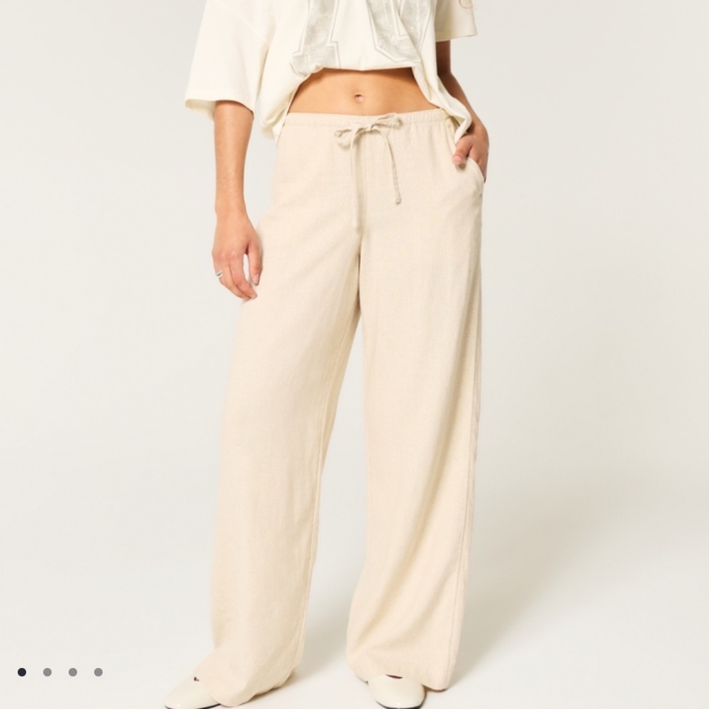 ‼️HOLLISTER LINEN-BLEND PULL ON BAGGY PANT